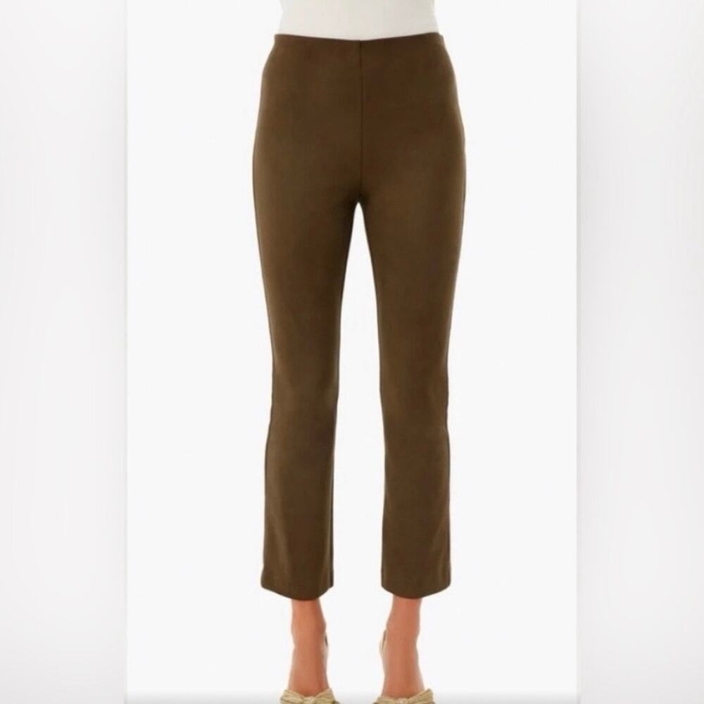 Tuckernuck Ann Mashburn Ashford Faux Brown Suede Pull-On Cropped Pant - size XL